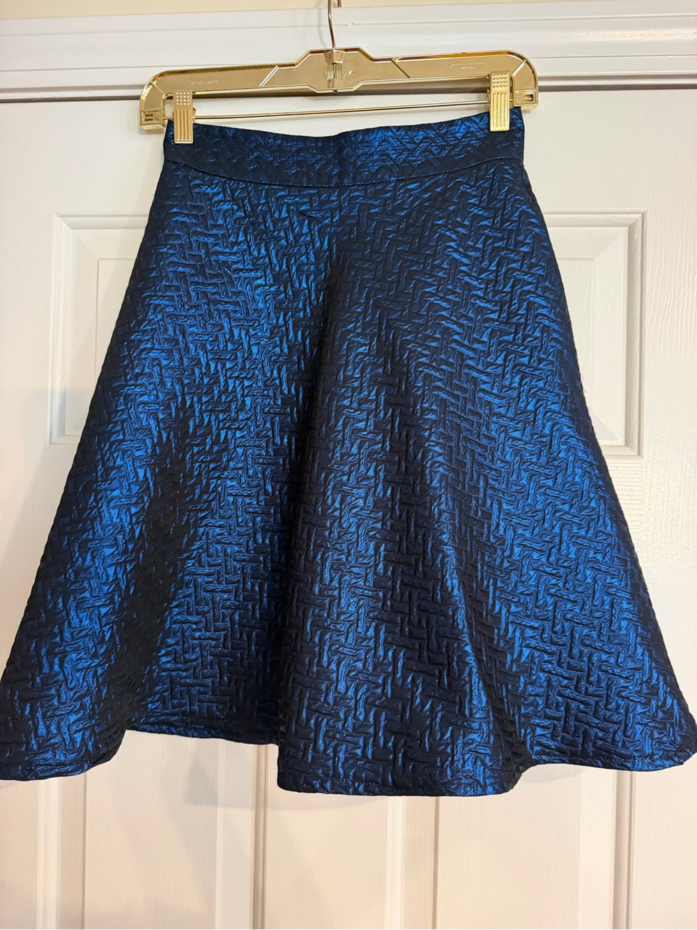 Banana Republic Blk & blue Textured A-Line Skirt size 0